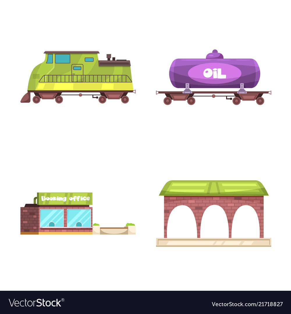 Train and station logo set