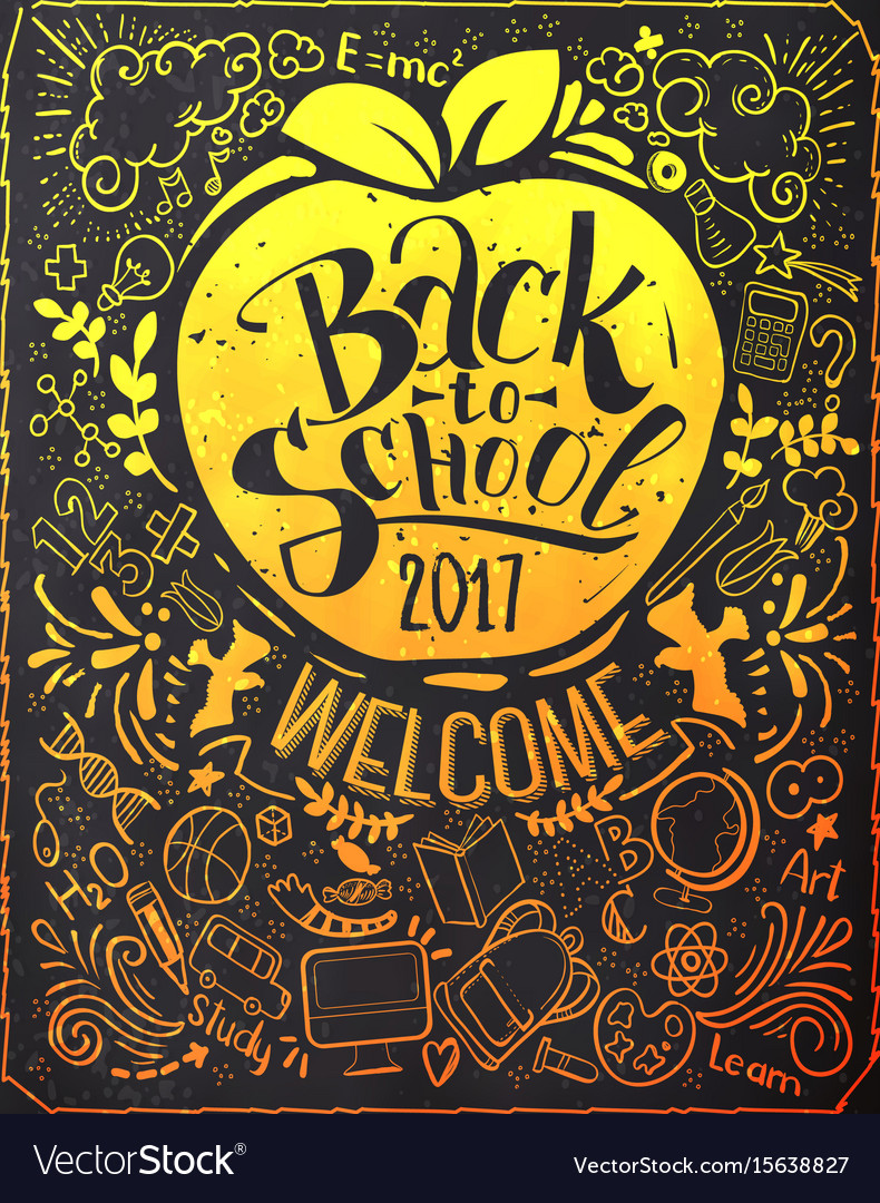 Vertical back to school chalkboard