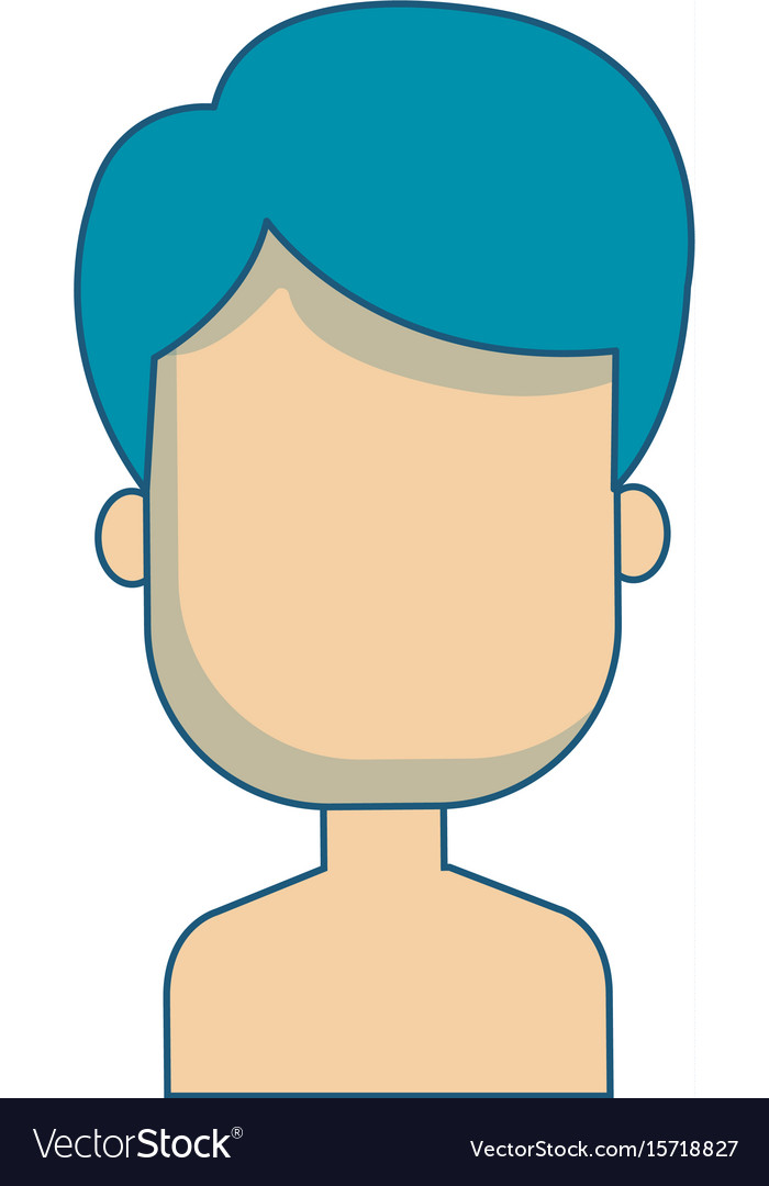 Young man shirtless avatar character Royalty Free Vector