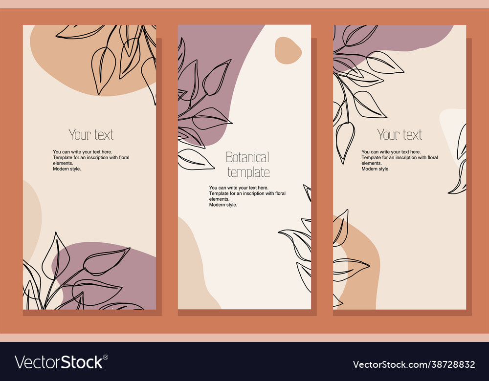 A set botanical stretched templates for flyers