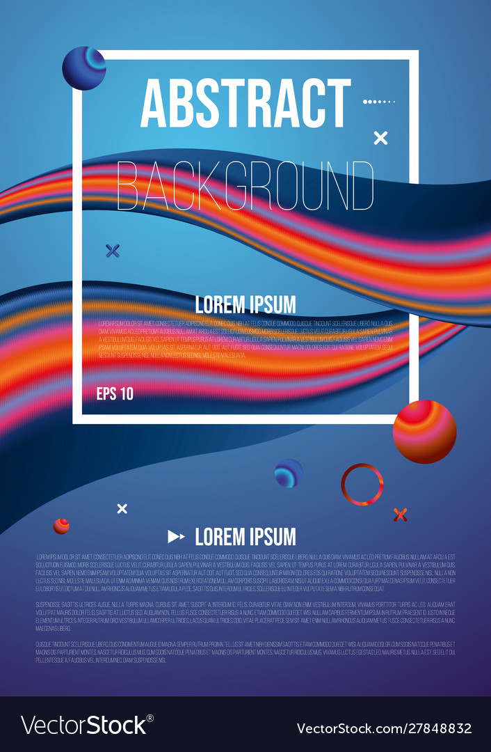 Abstract Background Flyer With 3d Flow Shape Vector Image