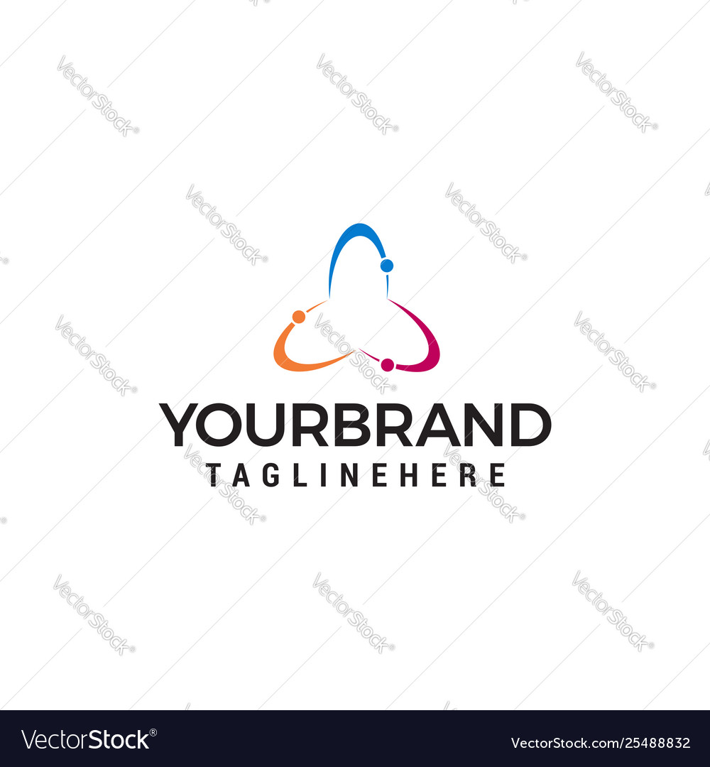 Abstract technology logo design concept template