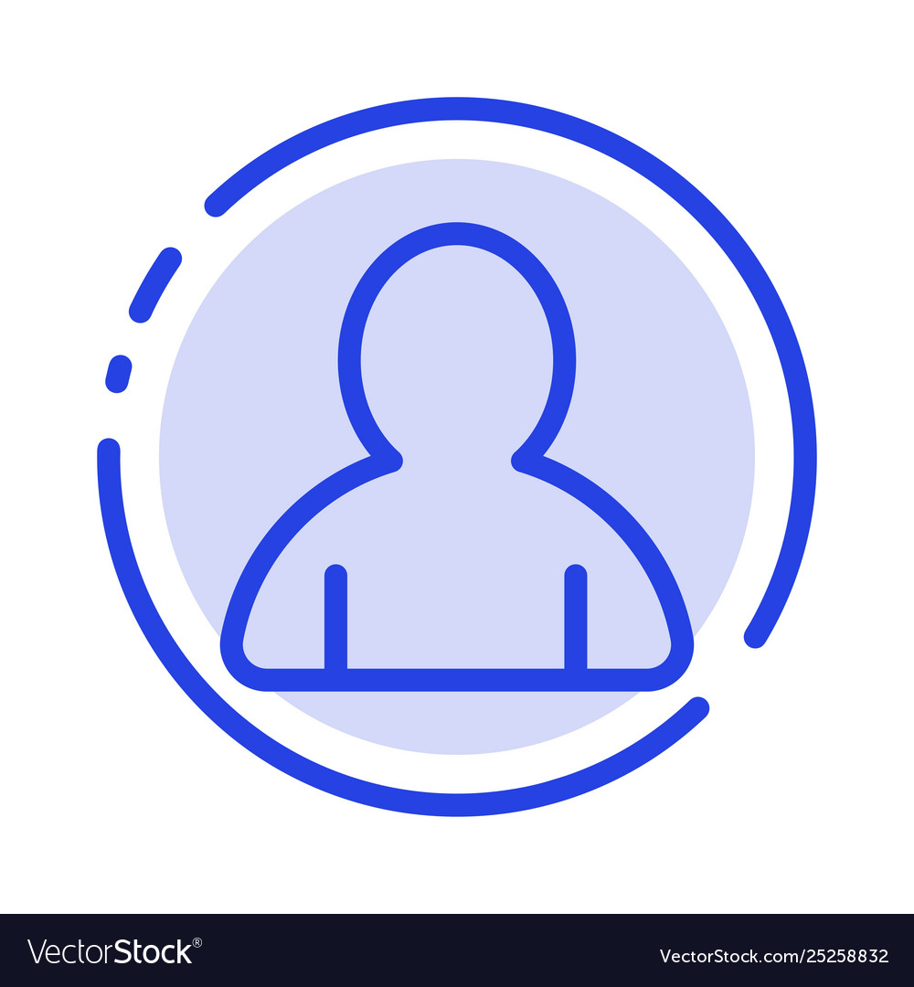 Account avatar user blue dotted line line icon Vector Image