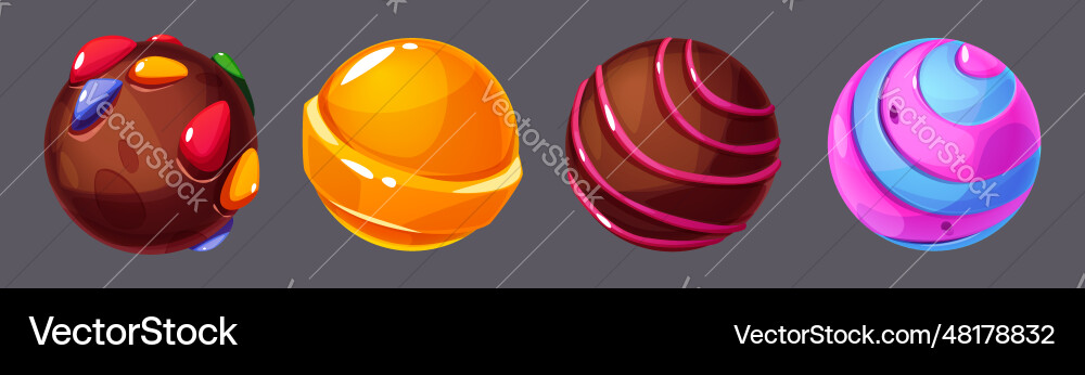 Cartoon set of candy Royalty Free Vector Image