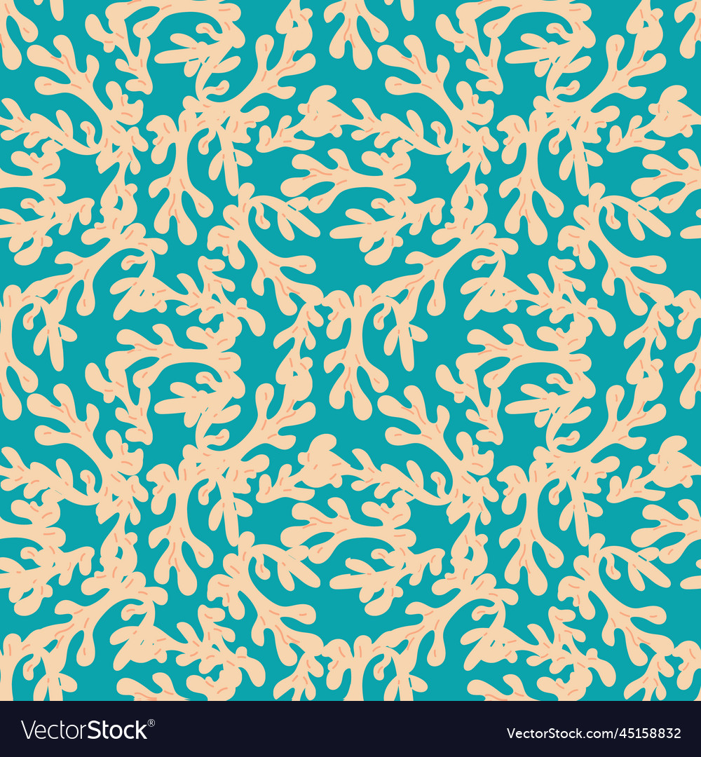 Corals seamless pattern background with