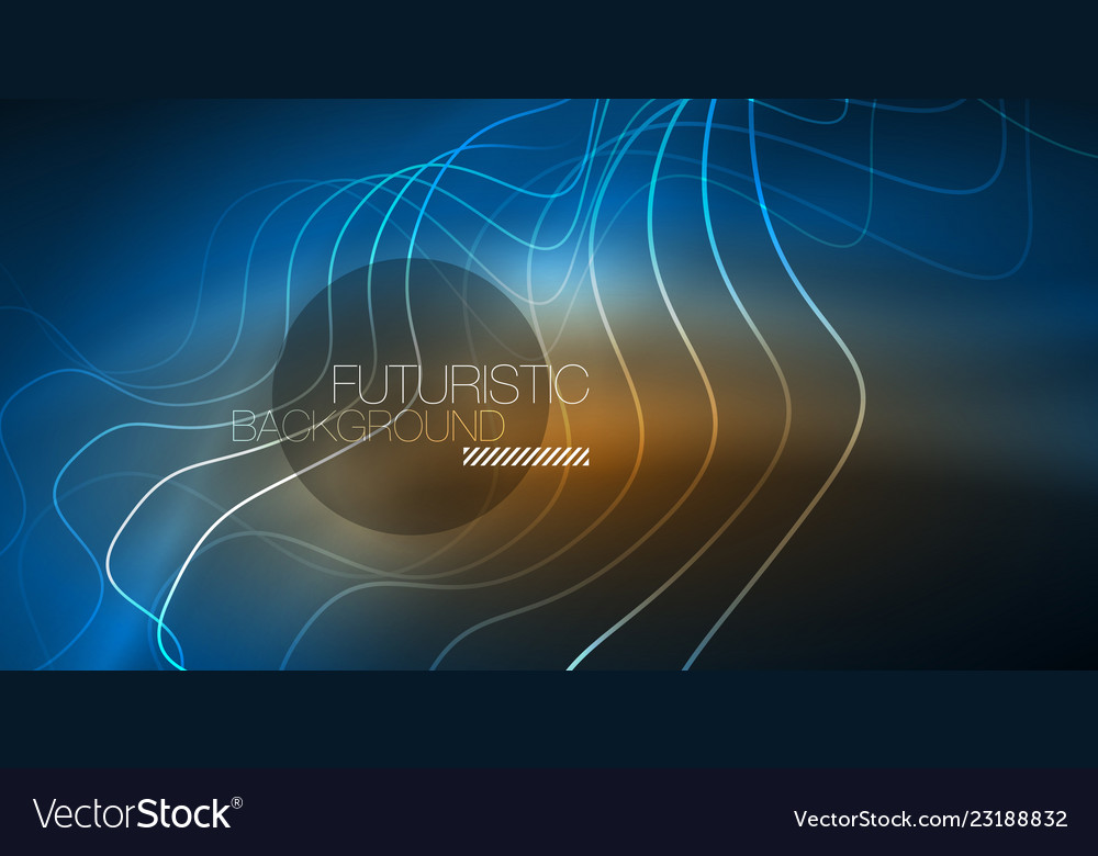 Glowing abstract wave on dark shiny motion vector image Glowing abstract wave on dark shiny motion