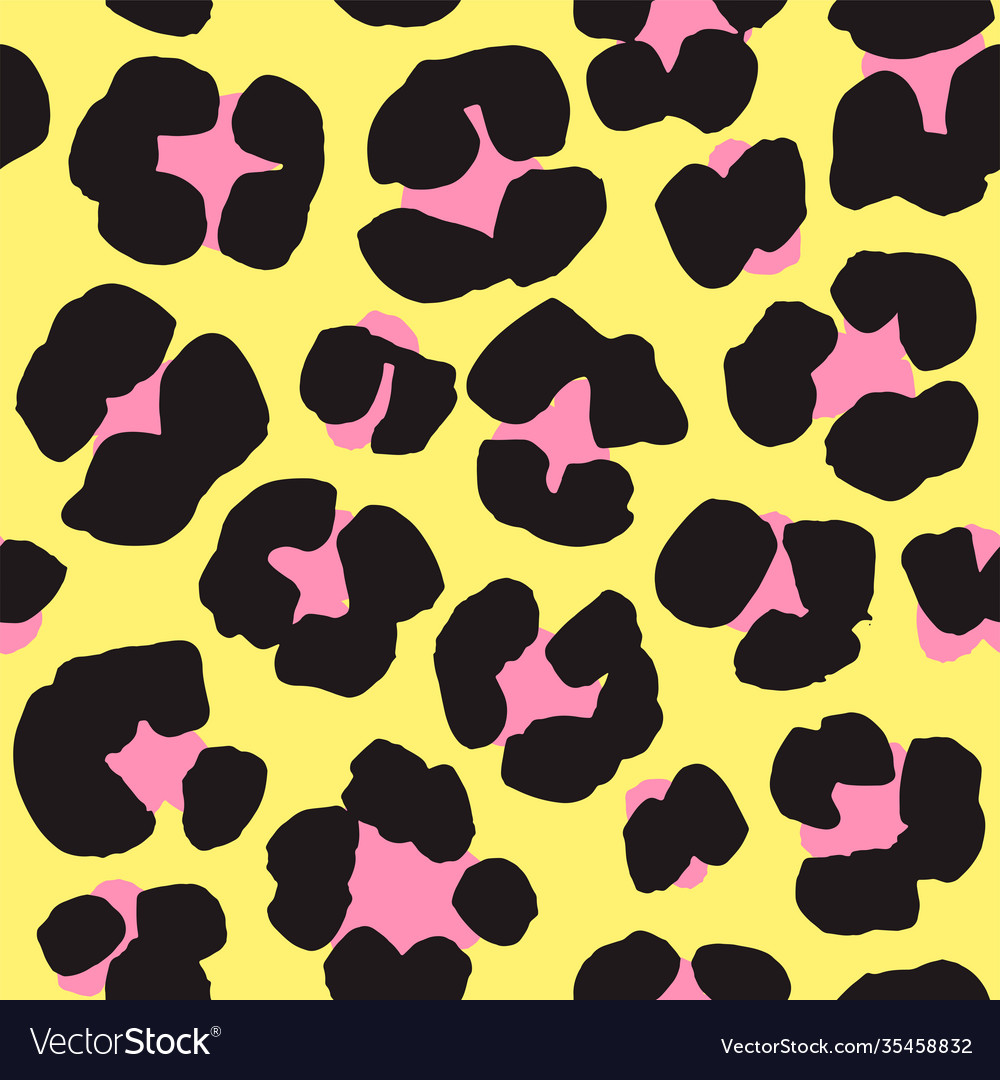 Leopard print seamless background pattern black vector image Leopard print seamless background pattern black