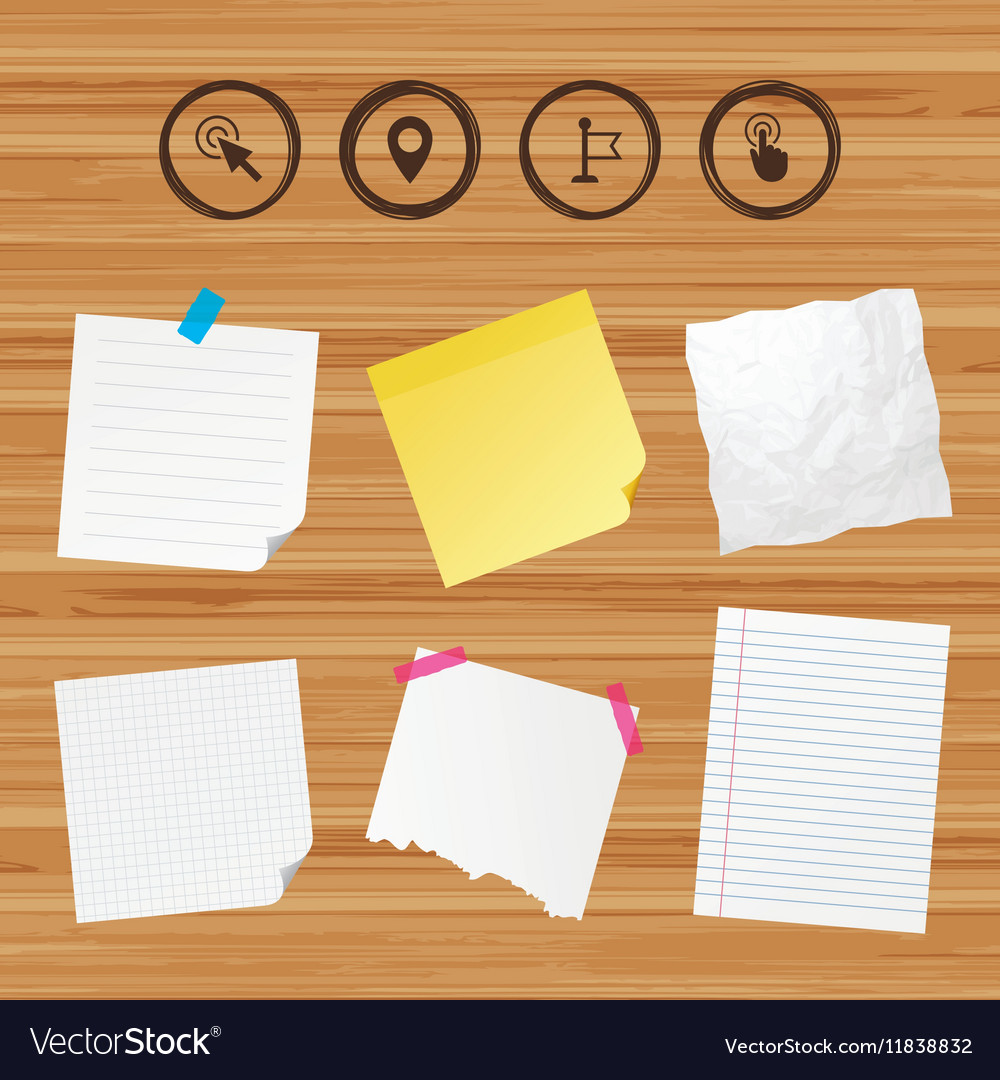 Mouse cursor icon hand or flag pointer symbols