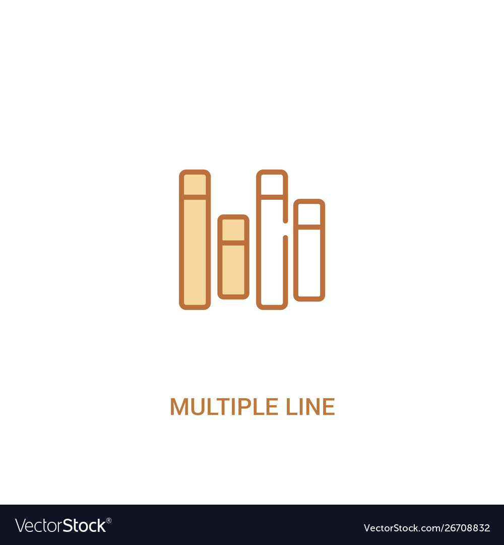 Multiple line concept 2 colored icon simple