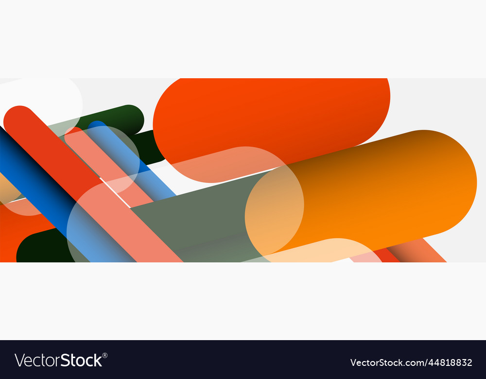 Overlapping round shapes and lines background vector image Overlapping round shapes and lines background