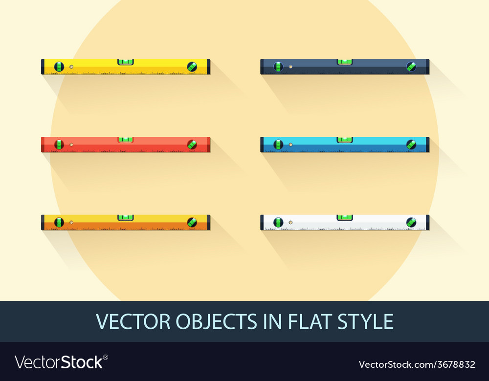 Set of level tool in a flat style with shadow