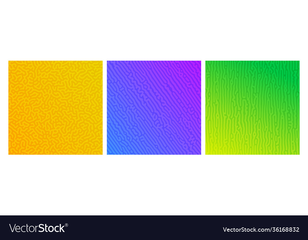 Set three colorful turing reaction gradient vector image Set three colorful turing reaction gradient