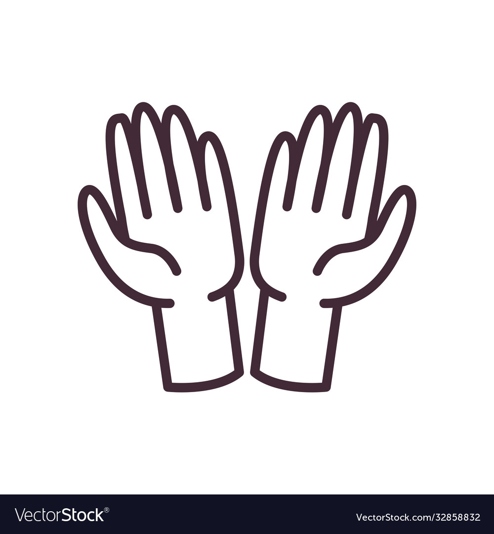 Sign with open hands line style icon design
