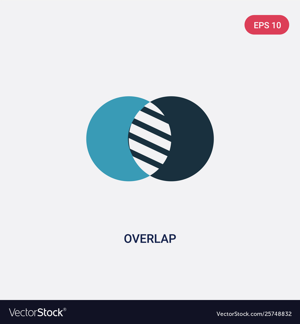 Two color overlap icon from social concept Vector Image
