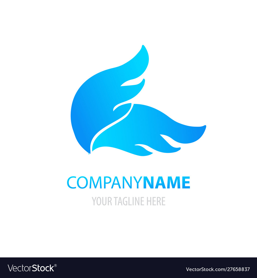 Abstract simple wings logo icon