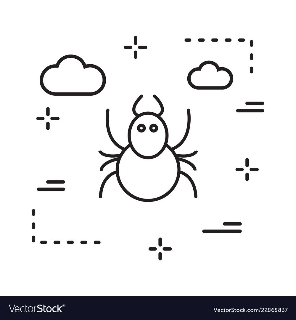 Ant icon in creative design with elements