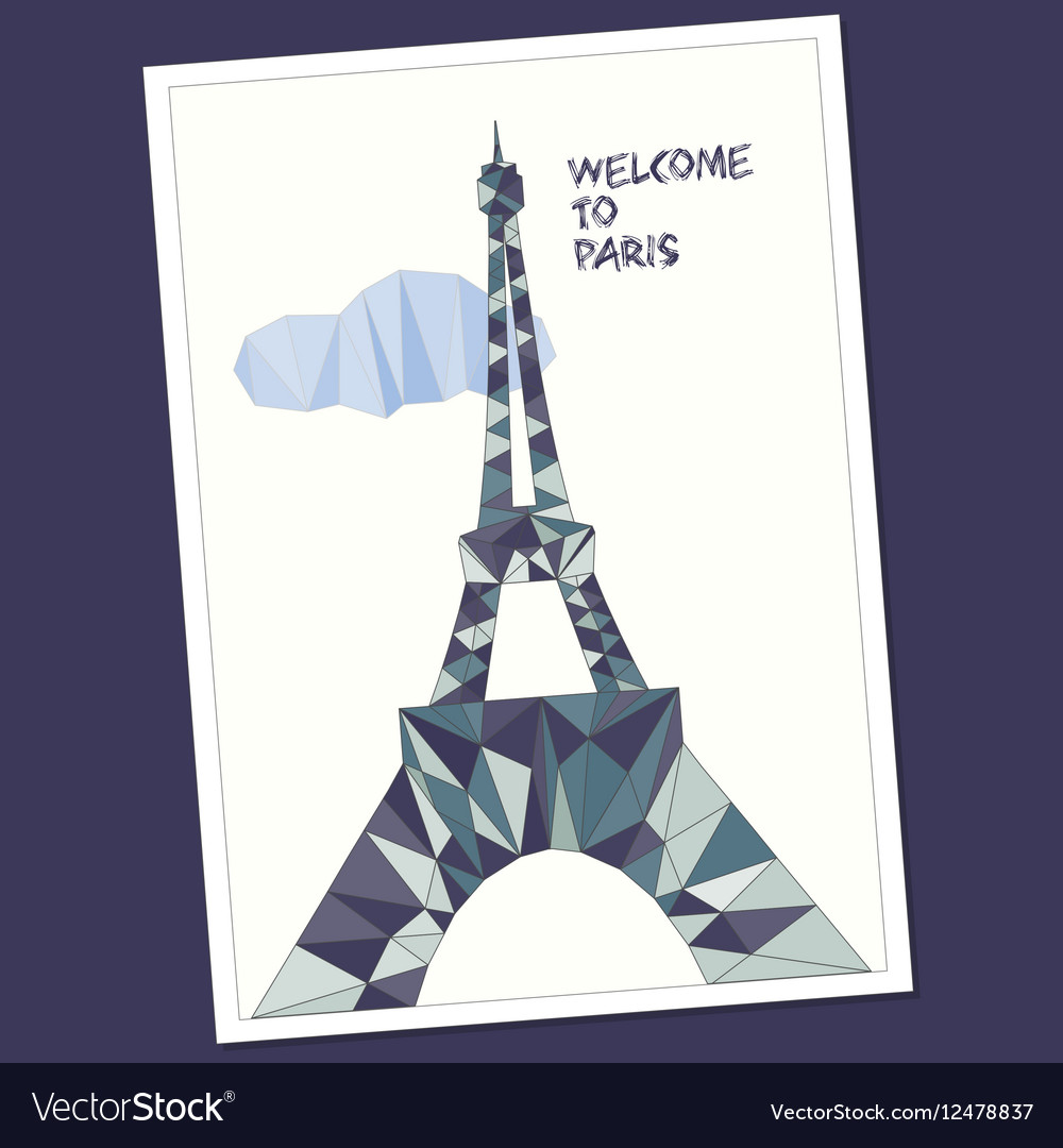 Eiffel tower in low poly style