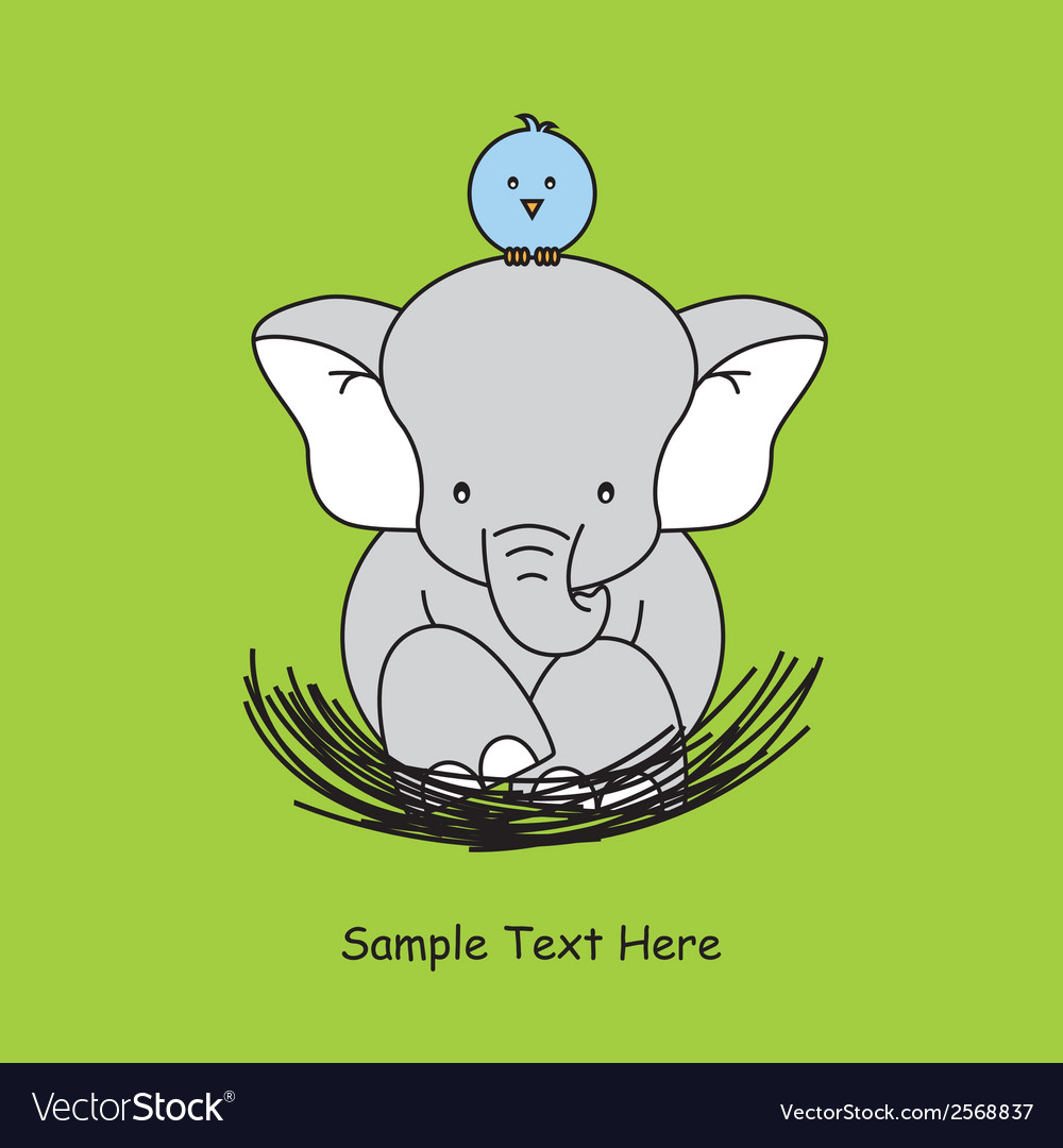 Elephant sitting on the nest