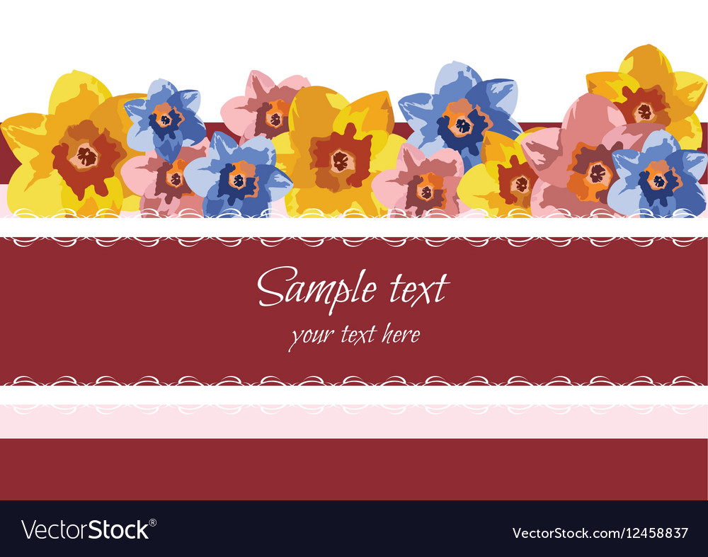 Greeting card with spring summer flowers