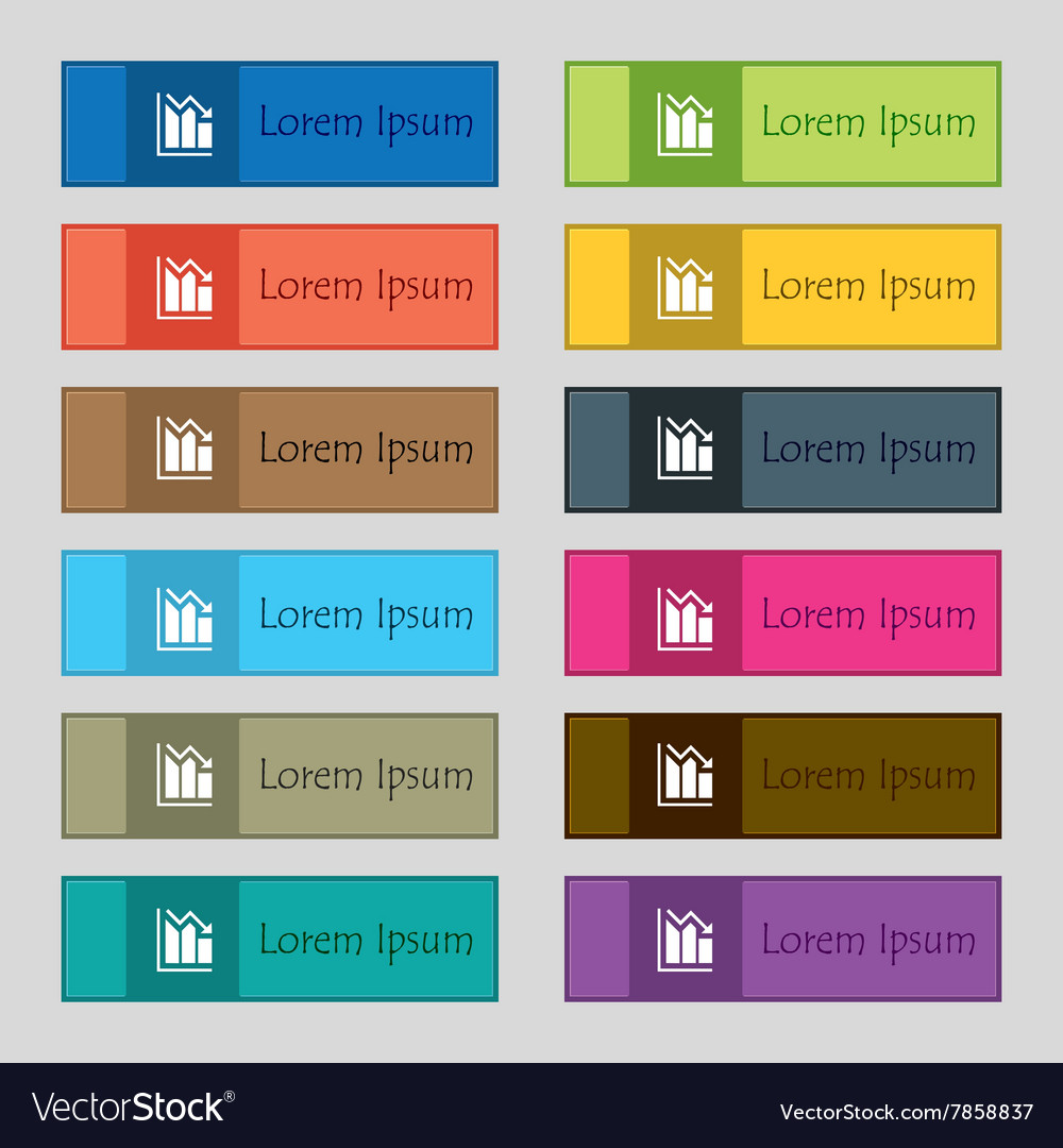 Histogram icon sign set of twelve rectangular