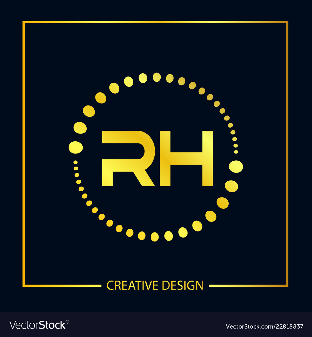 Initial letter rh logo template design