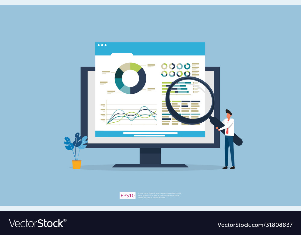 Monitoring and analysis report statistics Vector Image