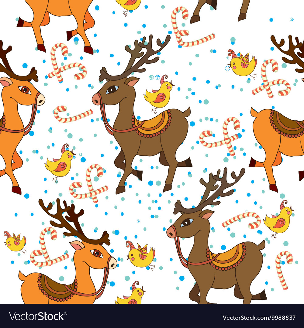 Pattern with deers on background