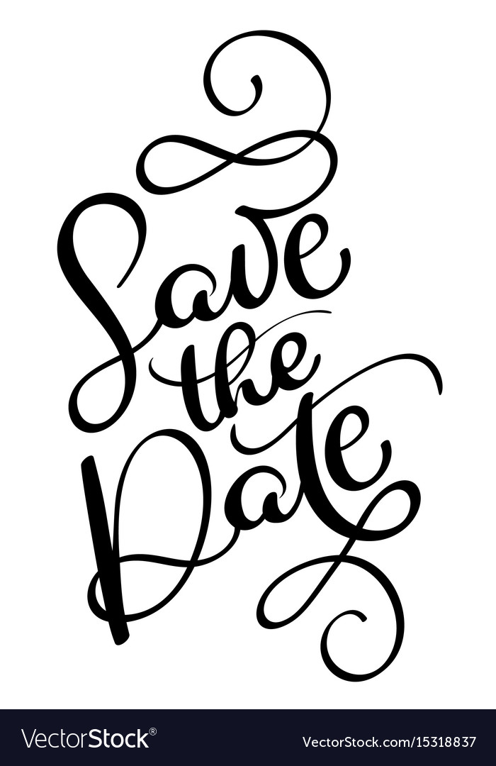Save The Date Calligraphy Text