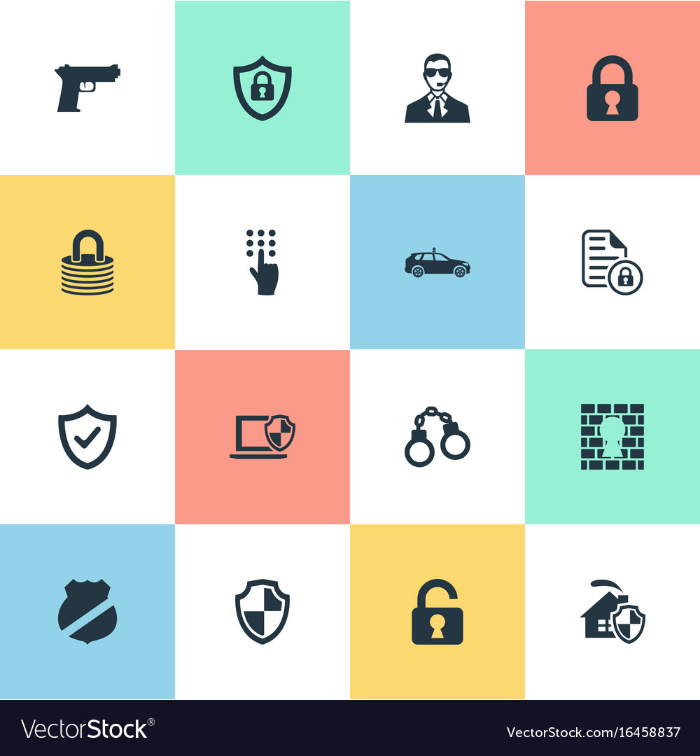 Set of simple security icons