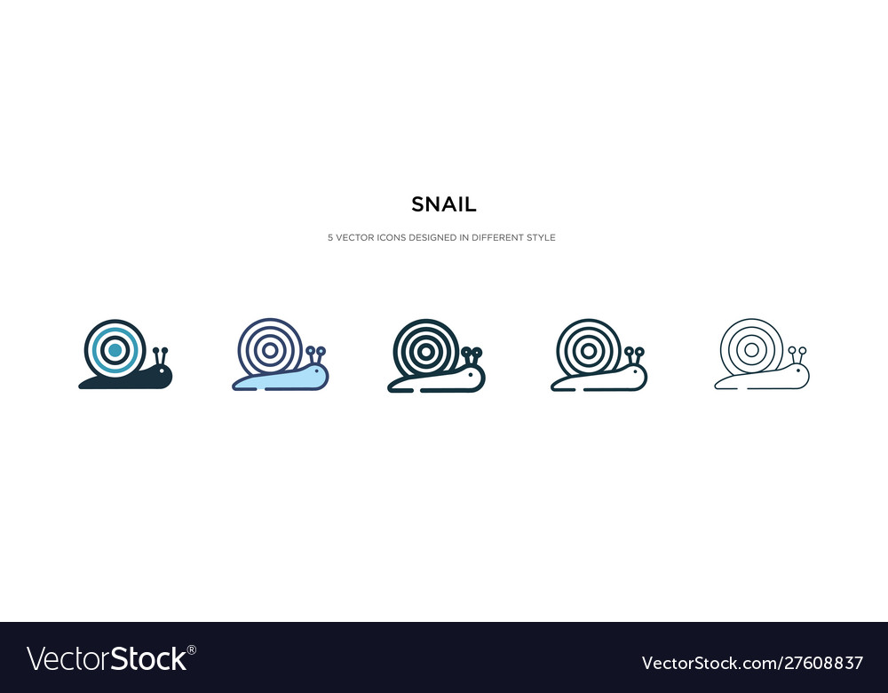 Snail icon in different style two colored