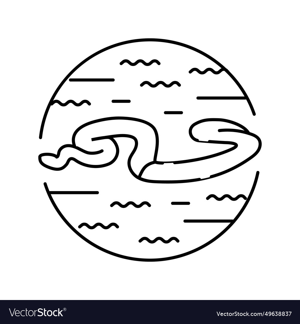 Snake water animal line icon