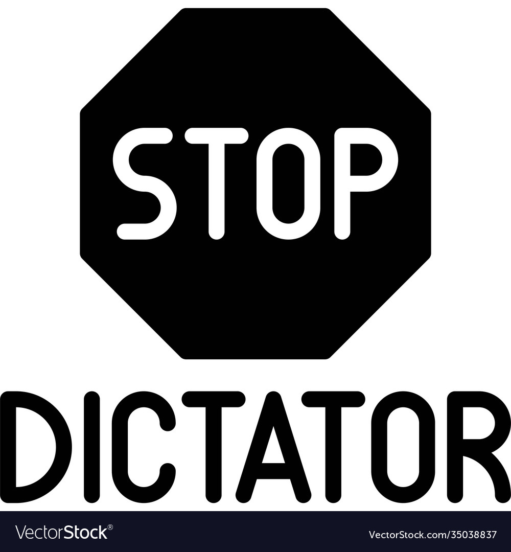 Stop dictator icon protest related