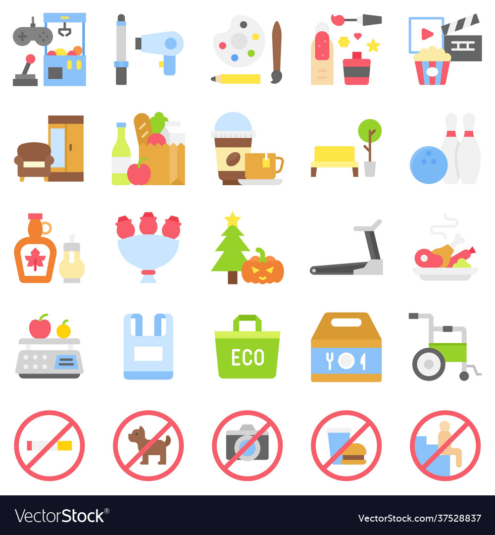 Supermarket and shopping mall related icon set 5
