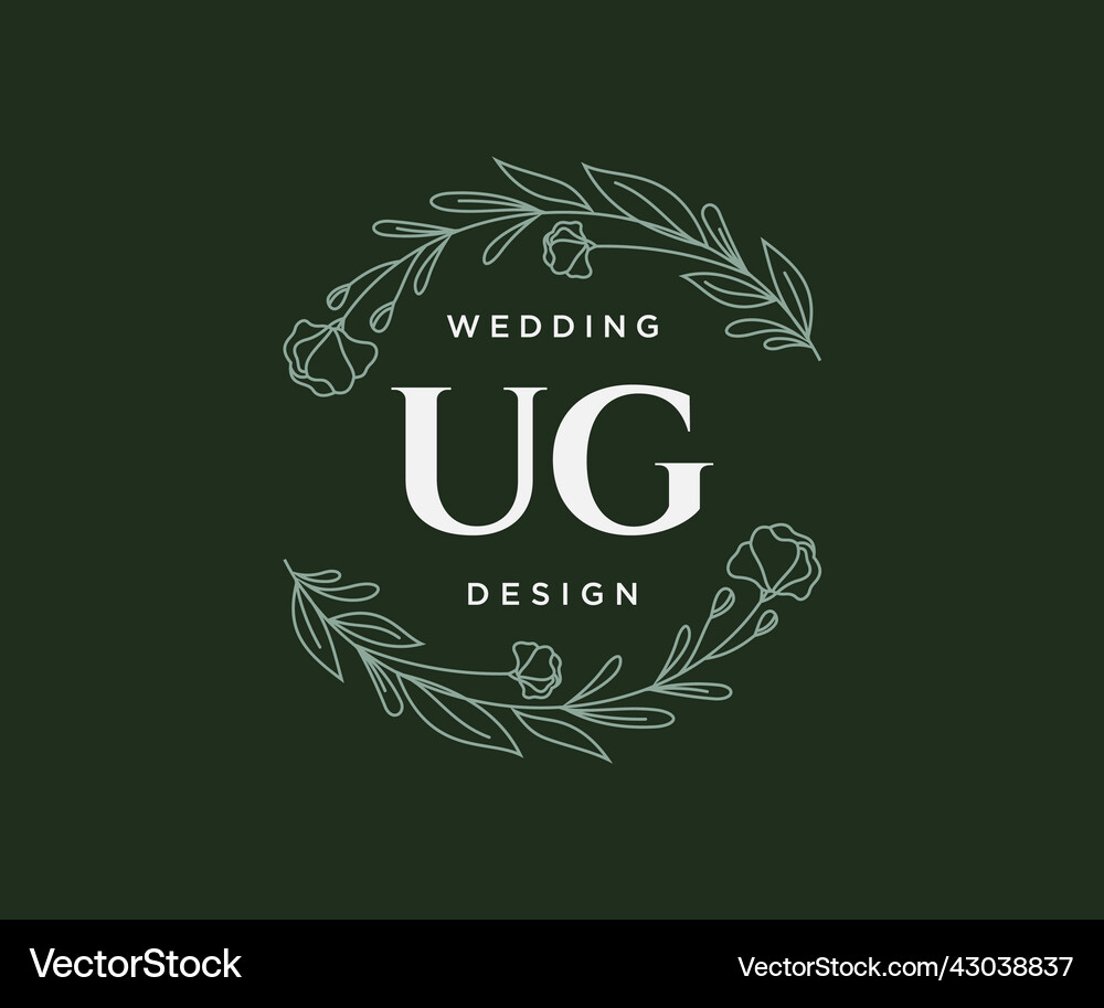 Ug initials letter wedding monogram logos Vector Image