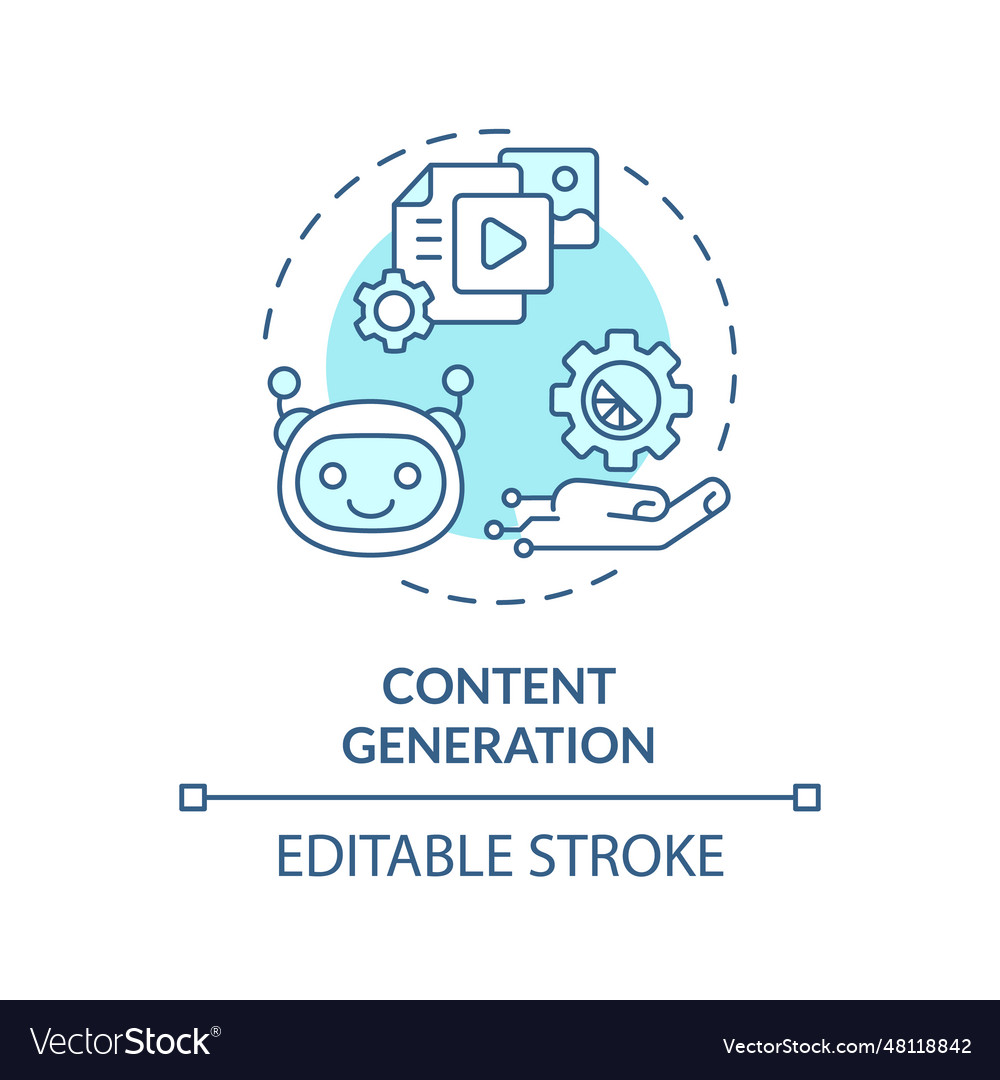 2d customizable content generation line icon vector image 2d customizable content generation line icon