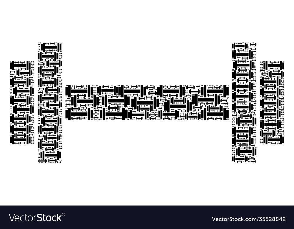Barbell icon recursion mosaic Vector Image Barbell icon recursion mosaic
