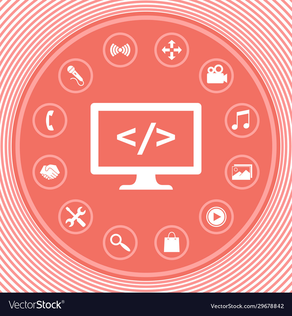 Coding symbol icon graphic elements