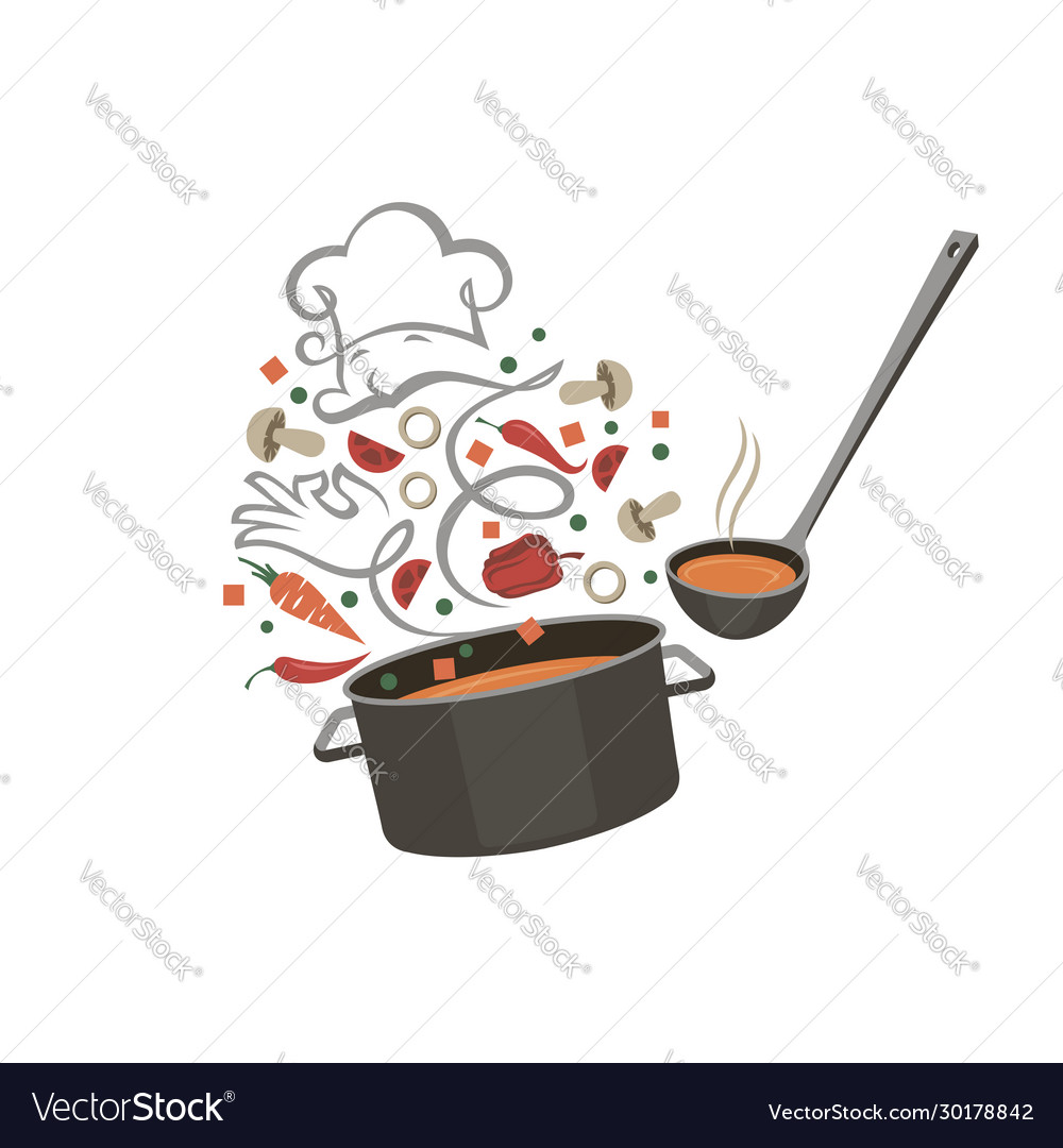 Cooking process on pan Royalty Free Vector Image