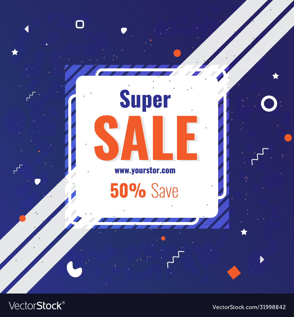 Creative super sale social media post template