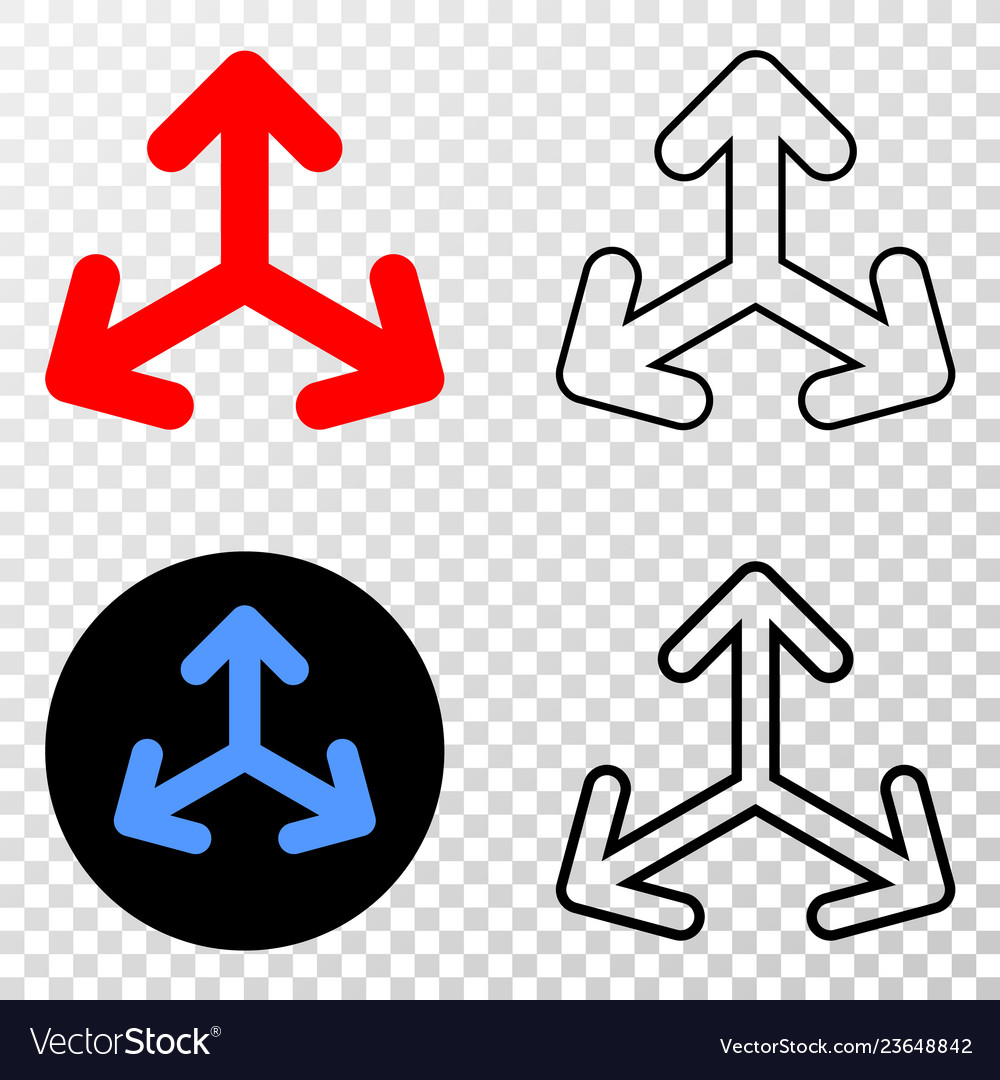 Expand arrows eps icon with contour version