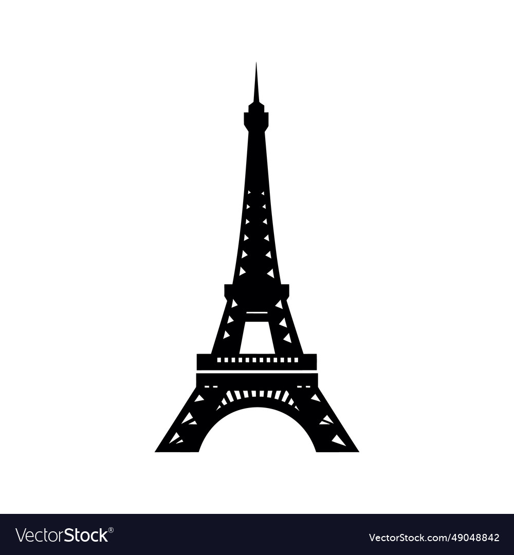 French architecture icon set with eiffel tower