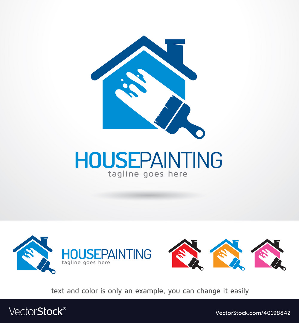 House Painting Logo Template Royalty Free Vector Image