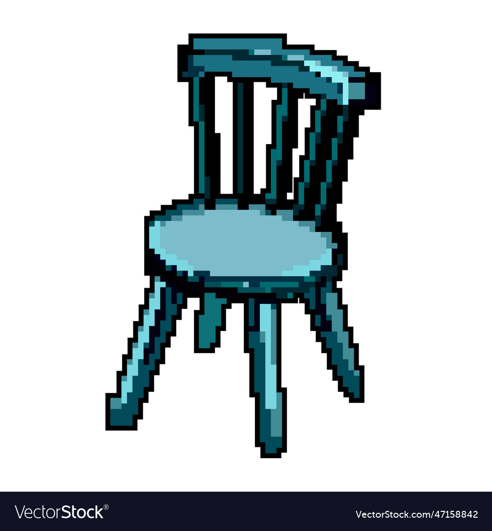 Interior kid chair game pixel art Royalty Free Vector Image