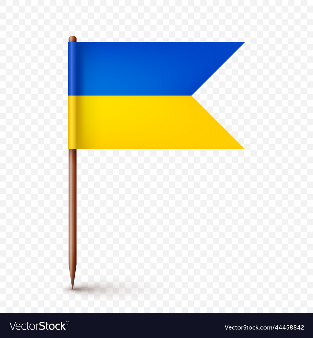 Realistic ukrainian toothpick flag souvenir from Vector Image