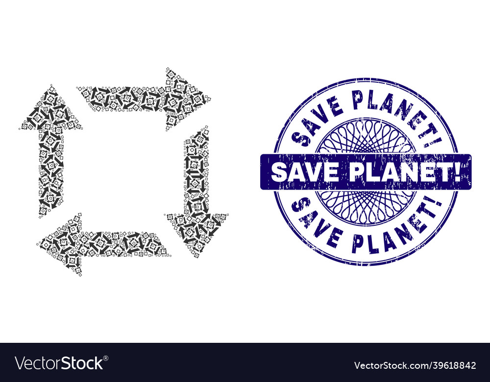 Recycle recursion collage of icons vector image Recycle recursion collage of icons