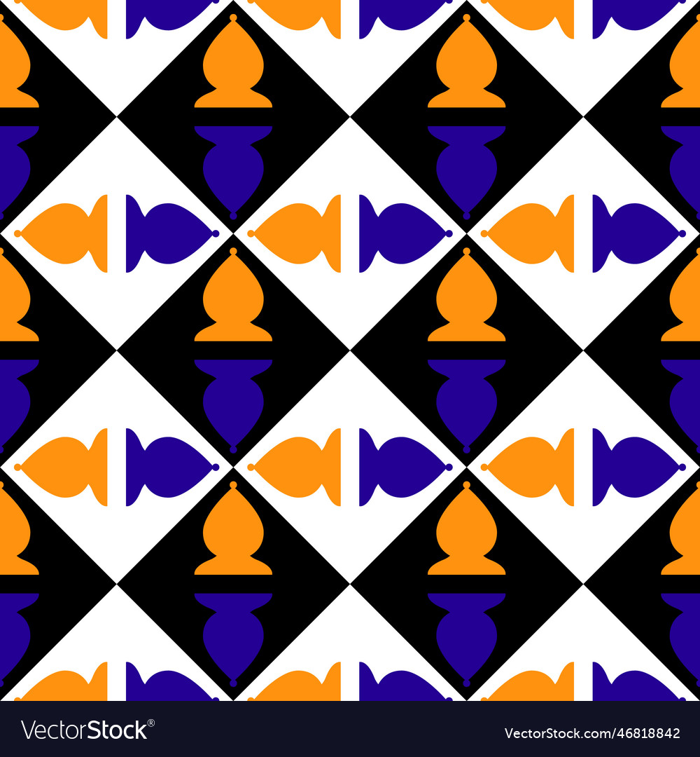 Seamless pattern with chess bishop endless Vector Image Seamless pattern with chess bishop endless