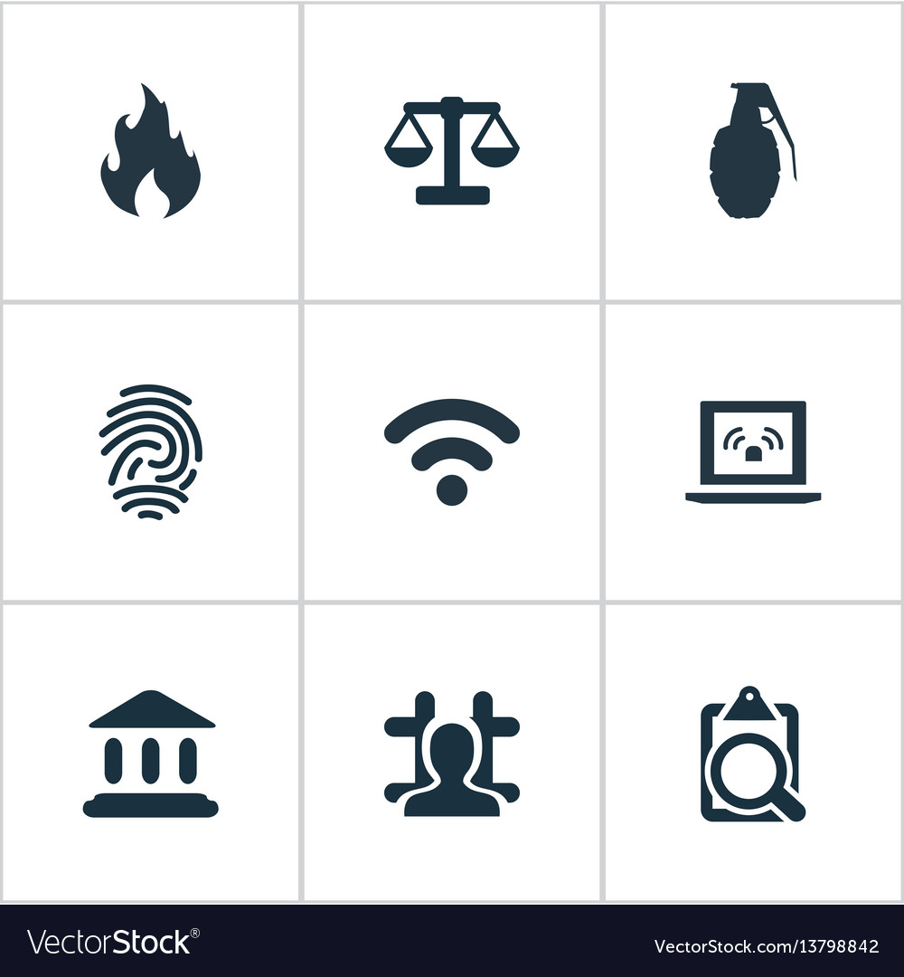 Set of simple police icons