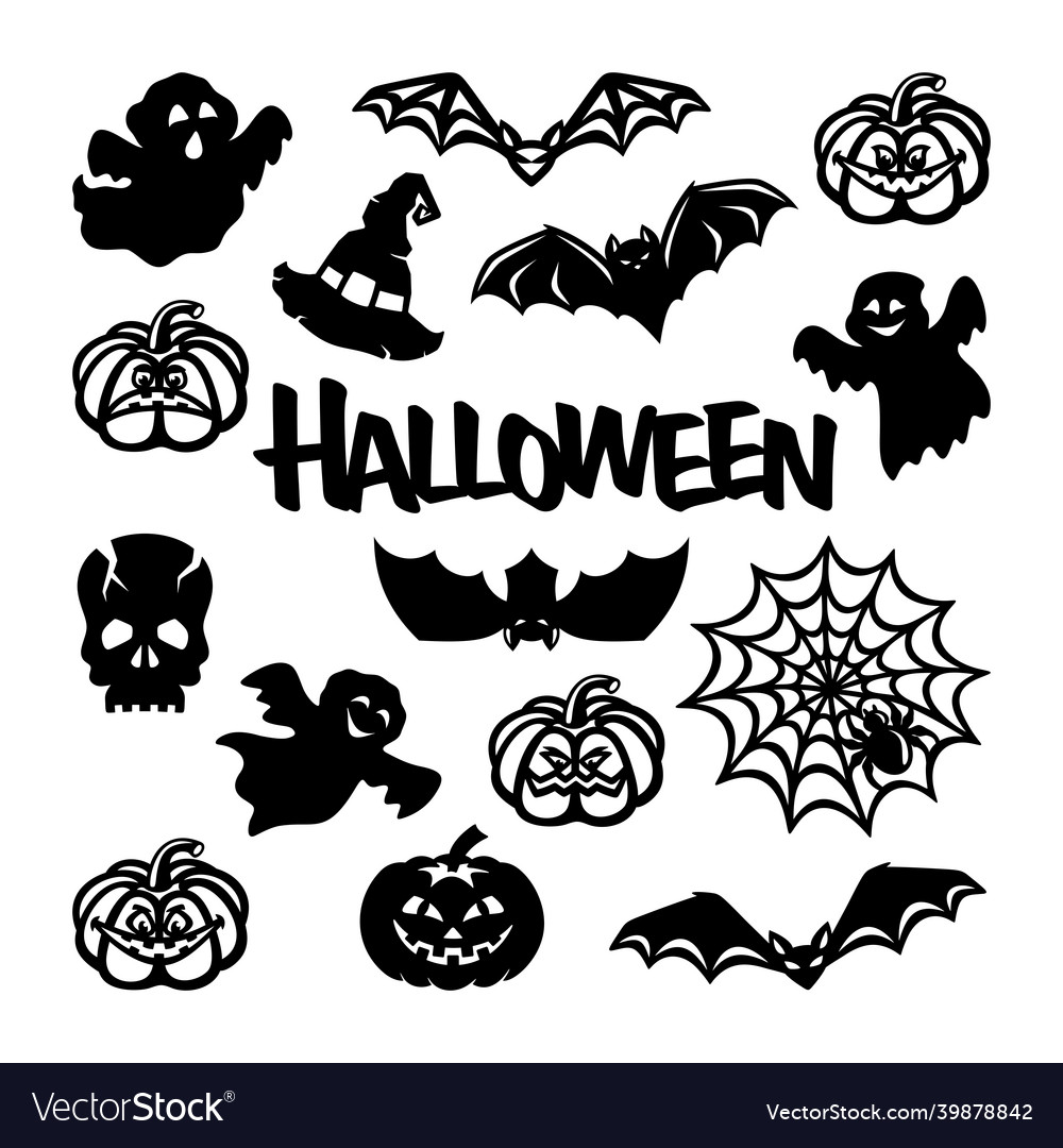 Set of stickers decals decorations for halloween Vector Image