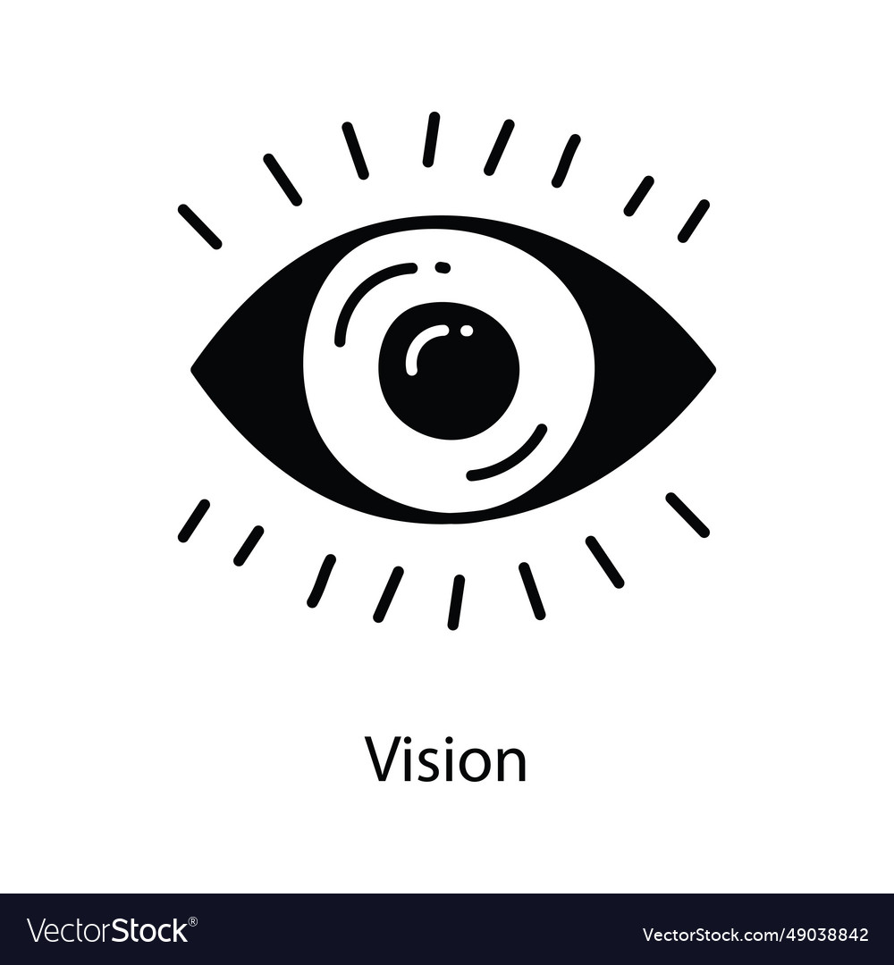 Vision doodle semi solid icon design Royalty Free Vector