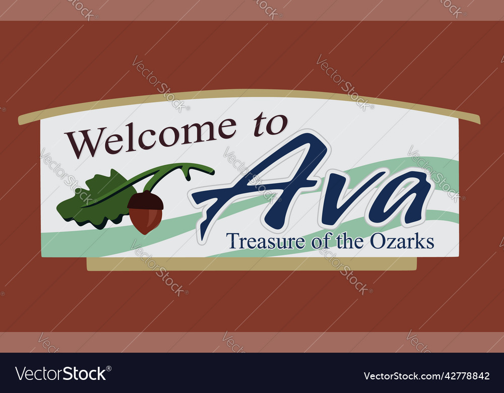 to ava missouri treasure of the ozarks Vector Image